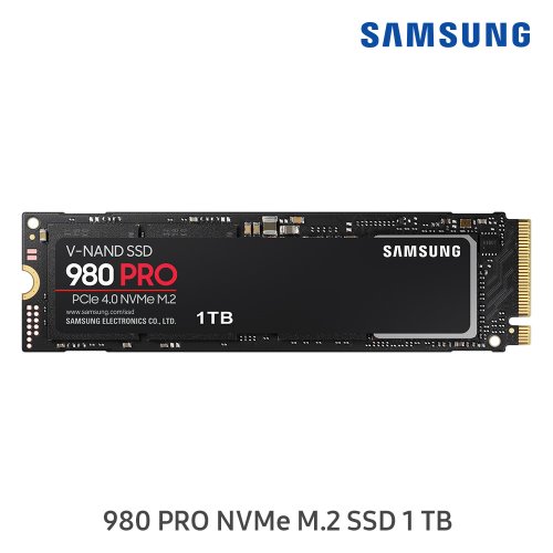 SAMSUNG 980 PRO M.2 NvMe PCIe 4.0 SSD TLC 1TB MZ-V8P1T0BW 국내 정품